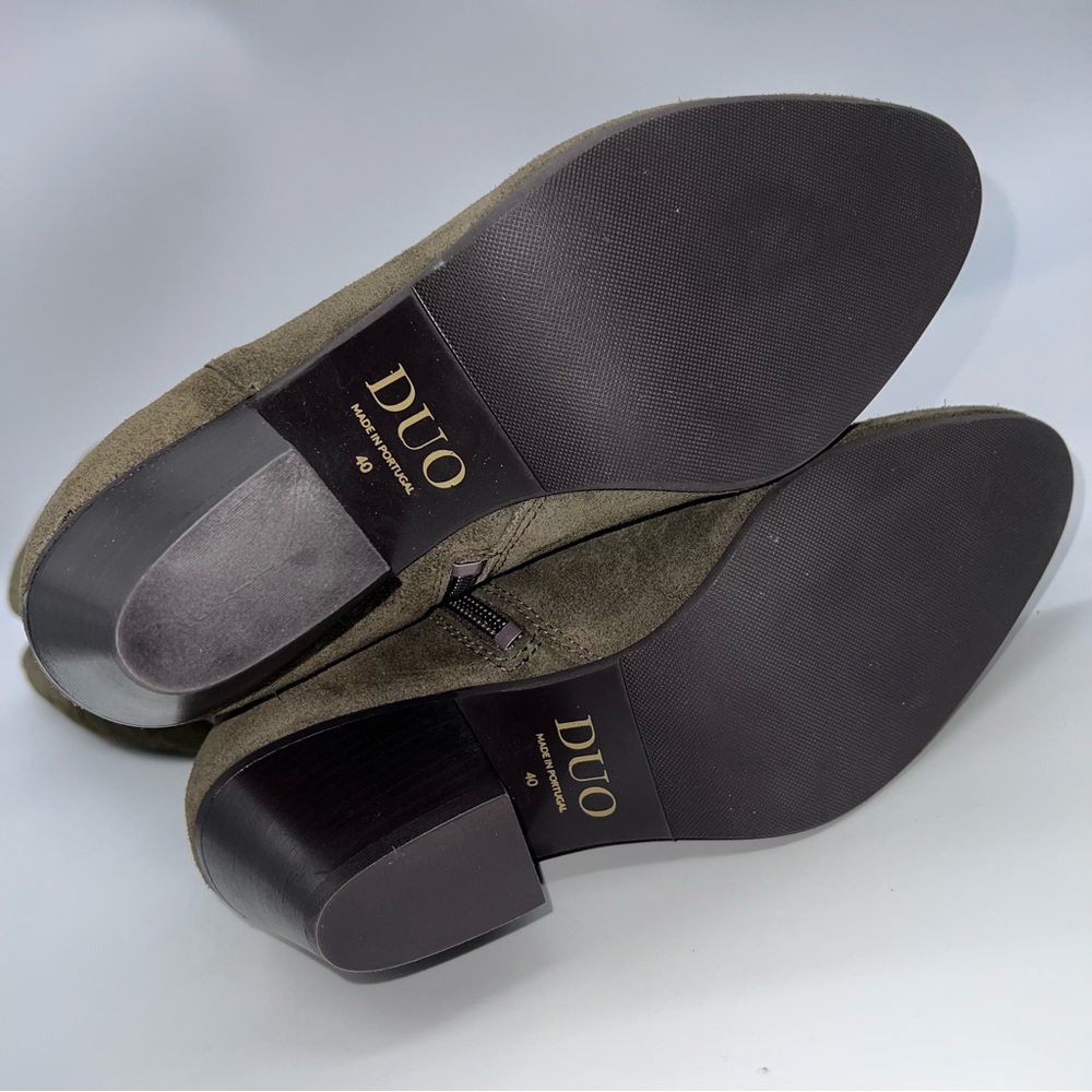 Urban Outfitters Duo Brand Olive Green Suede 2.5” Heeled Cowboy Boots Size 40EU - Picture 11 of 11